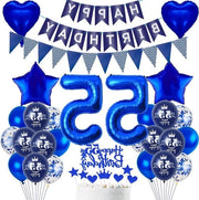 Decorazione di compleanno 55 anni con palloncini blu marino - decorazione per torta uomo donna