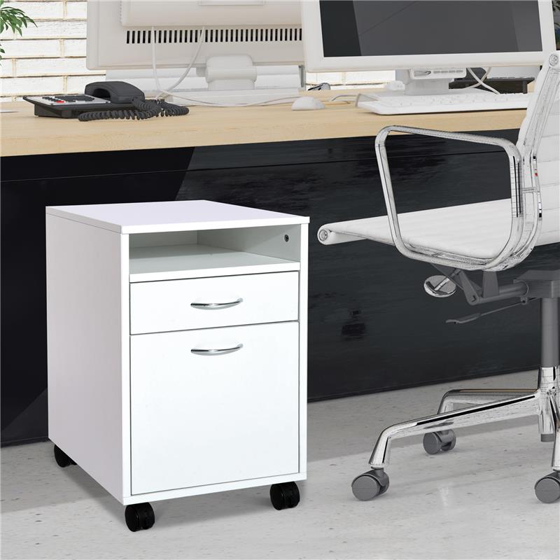 CASSETTIERA PORTADOCUMENTI DA UFFICIO IN LEGNO CON 2 SCOMPARTI 40X35X60 CM