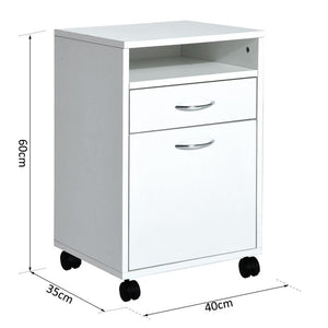 CASSETTIERA PORTADOCUMENTI DA UFFICIO IN LEGNO CON 2 SCOMPARTI 40X35X60 CM