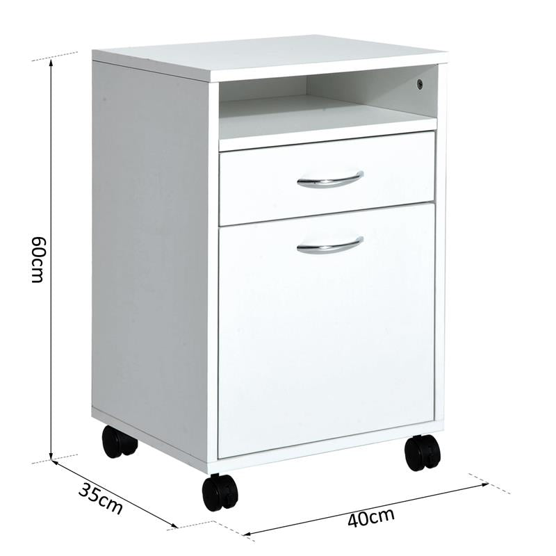 CASSETTIERA PORTADOCUMENTI DA UFFICIO IN LEGNO CON 2 SCOMPARTI 40X35X60 CM