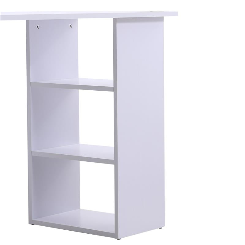 SCRIVANIA MODERNA CON 3 CASSETTI E RIPIANI IN LEGNO BIANCO 120X49X72CM