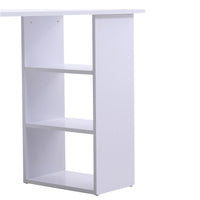 SCRIVANIA MODERNA CON 3 CASSETTI E RIPIANI IN LEGNO BIANCO 120X49X72CM