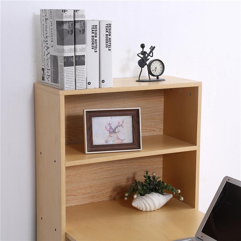 SCRIVANIA MODERNA CON LIBRERIA IN LEGNO NATURALE 120 X 55 X 120 CM