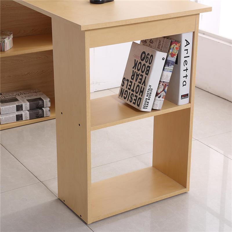 SCRIVANIA MODERNA CON LIBRERIA IN LEGNO NATURALE 120 X 55 X 120 CM