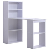 SCRIVANIA MODERNA CON LIBRERIA IN LEGNO 120 X 55 X 120 CM BIANCO