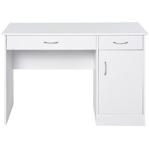 SCRIVANIA DA UFFICIO CON 2 CASSETTI E ARMADIETTO IN LEGNO BIANCO