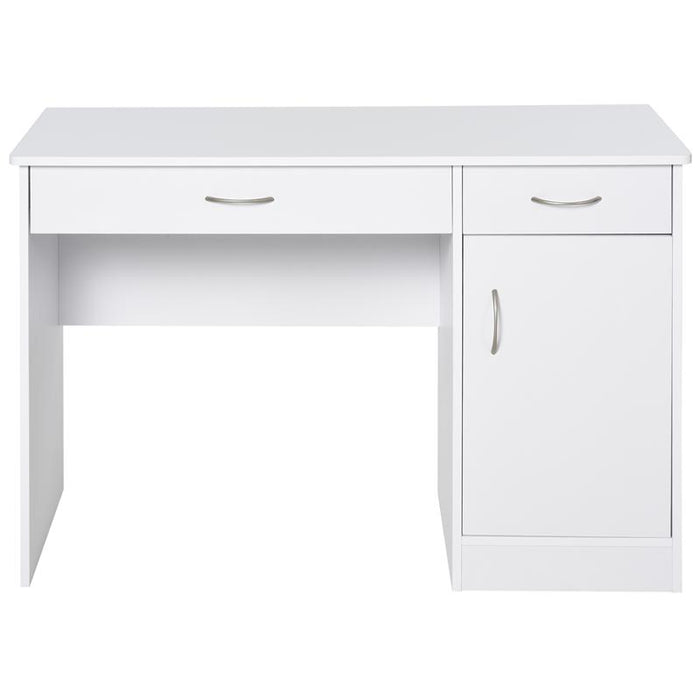 SCRIVANIA DA UFFICIO CON 2 CASSETTI E ARMADIETTO IN LEGNO BIANCO