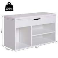 SCARPIERA A PANCA RIBALTABILE DA INGRESSO 80 X 30 X 47 CM BIANCO