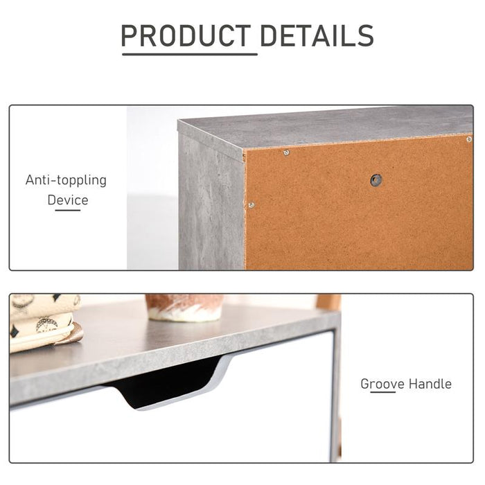 SCARPIERA SALVASPAZIO 2 ANTE PER 8 PAIA DI SCARPE 62.5X24X81 CM GRIGIO E BIANCO