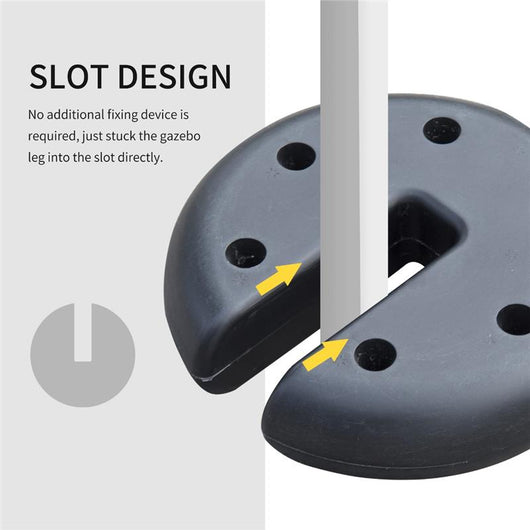 BASE PER GAZEBO IN SET DA 4 PEZZI 20 X 4,5 CM COLORE ANTRACITE
