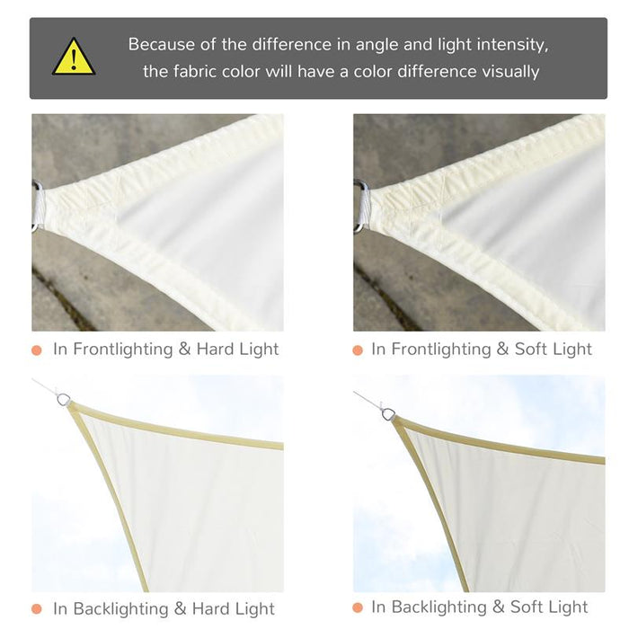 VELA OMBREGGIANTE RETTANGOLARE 3 X 4 MT COLORE BIANCO CREMA