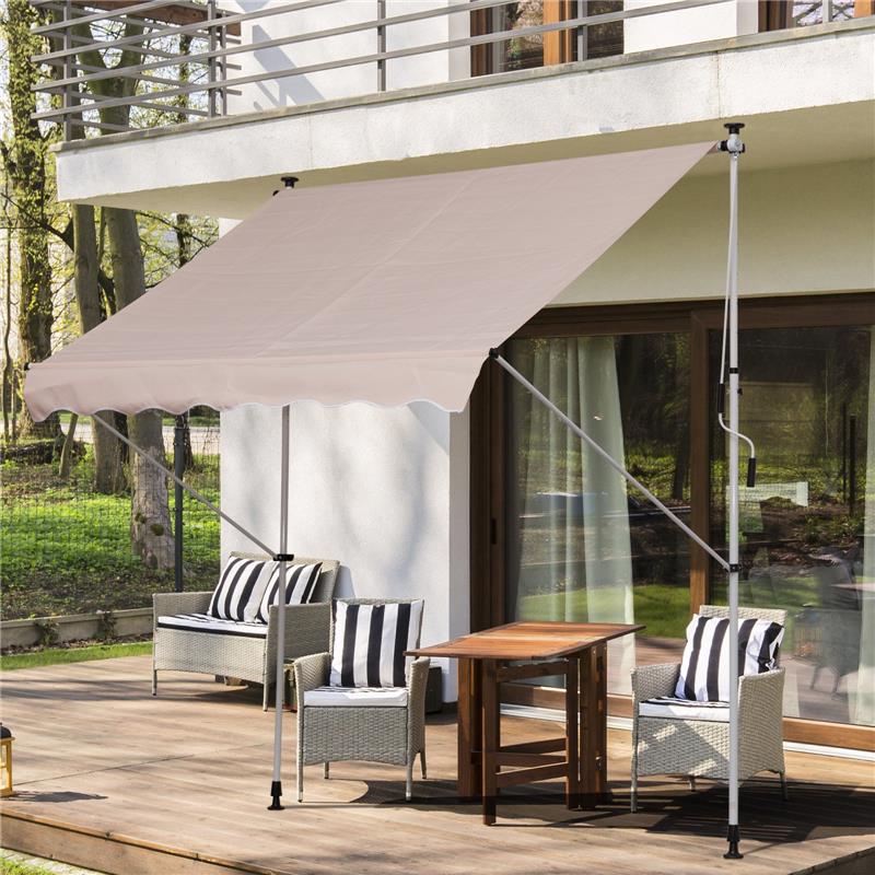 TENDA DA SOLE CON MANOVELLA E ANGOLO REGOLABILE 200 X 150 CM BEIGE