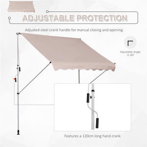 TENDA DA SOLE CON MANOVELLA E ANGOLO REGOLABILE 200 X 150 CM BEIGE
