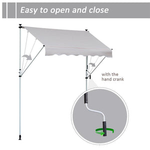 TENDA DA SOLE A BRACCI TELESCOPICA 400 X 120 CM COLORE KAKI E BIANCO