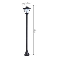 LAMPIONE DA GIARDINO CON LED A PANNELLI SOLARI 120 CM COLORE NERO