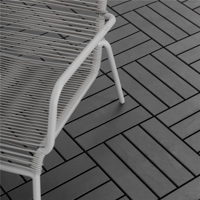 SET 9 MATTONELLE A INCASTRO PER TERRAZZO 30 X 30 X 2 CM NERO