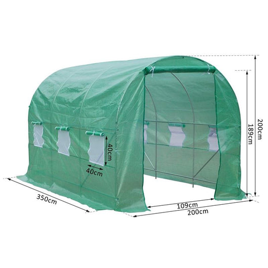 SERRA CON TETTO ARROTONDATO IN PE 3.5 X 2 X 2 M