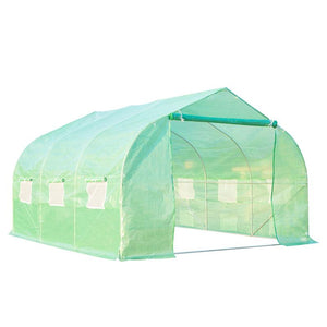 SERRA DA GIARDINO 3.5X3X2 M SERRA CON TETTO A SPIOVENTE IN PE PER PIANTE VERDE