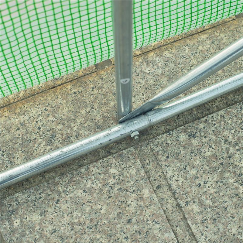 SERRA DA GIARDINO CON TETTO SPIOVENTE IN PE E TUBI D'ACCIAIO VERDE SCURO 4.5X3X2M