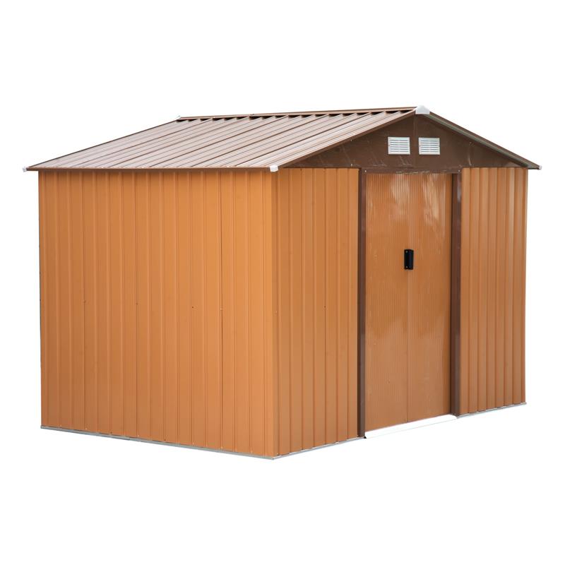 CASETTA PORTA ATTREZZI  DA GIARDINO IN LAMIERA GIALLA 277 X 191 X 192