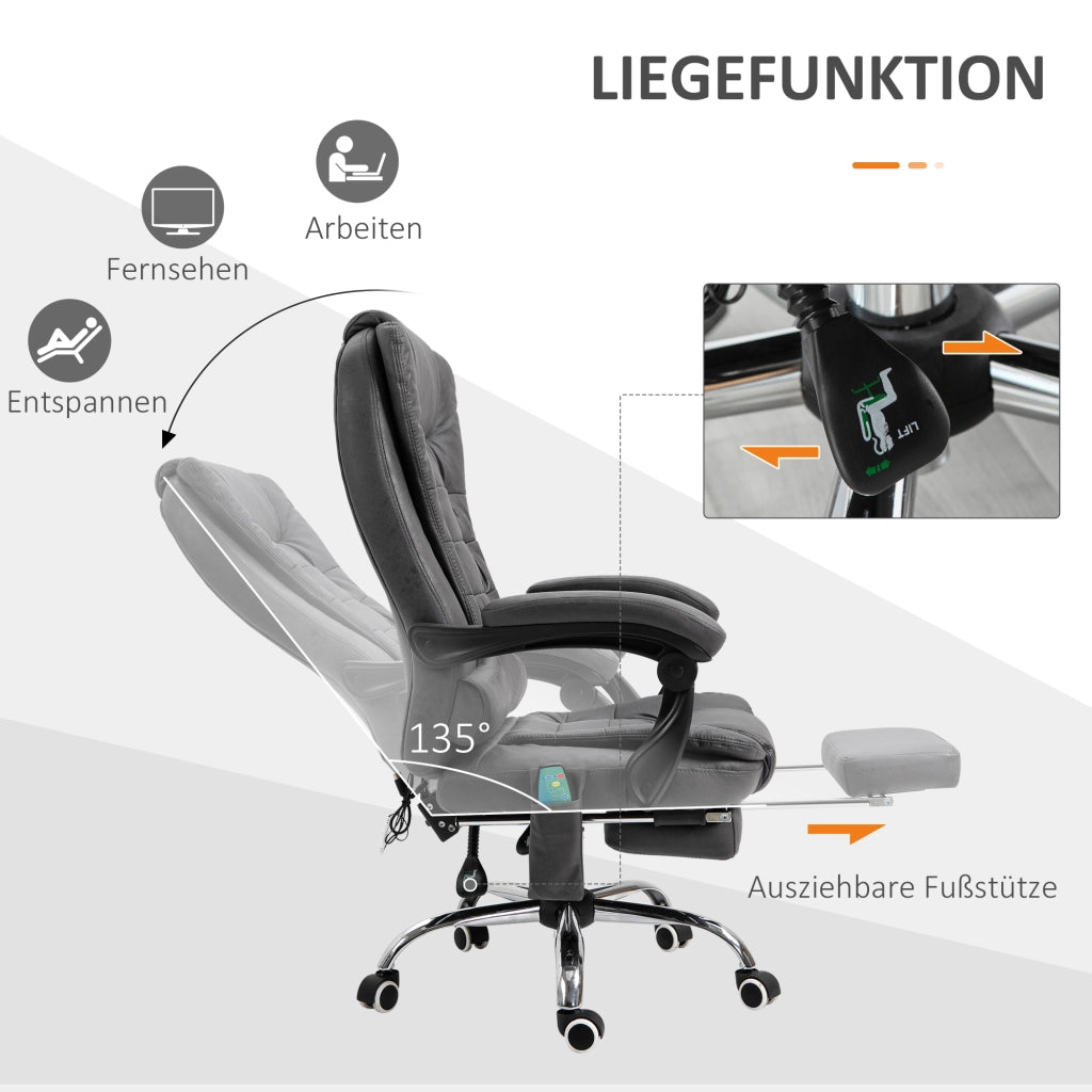 Sedia da ufficio ergonomica con massaggio ¨C Xylo ¨C Grigio 65x160x104cm