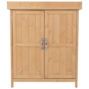 ARMADIO DA ESTERNO PORTA ATTREZZI 74 × 43 × 88 CM IN LEGNO NATURALE