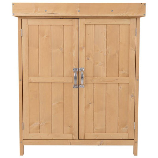 ARMADIO DA ESTERNO PORTA ATTREZZI 74 × 43 × 88 CM IN LEGNO NATURALE