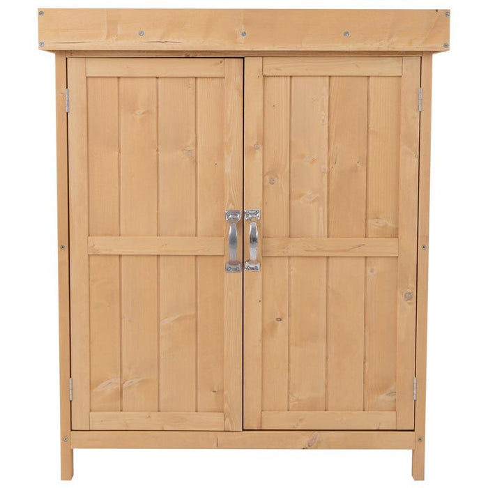 ARMADIO DA ESTERNO PORTA ATTREZZI 74 × 43 × 88 CM IN LEGNO NATURALE