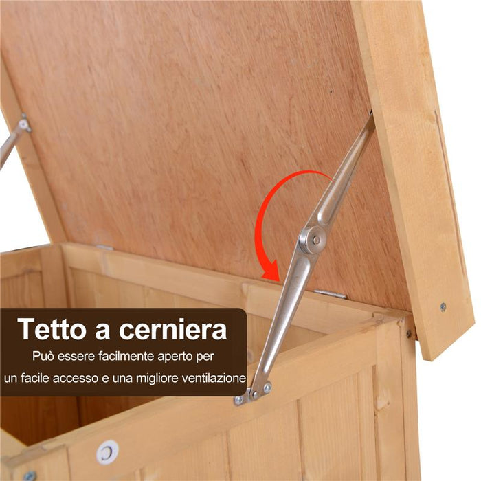 ARMADIO DA ESTERNO PORTA ATTREZZI 74 × 43 × 88 CM IN LEGNO NATURALE