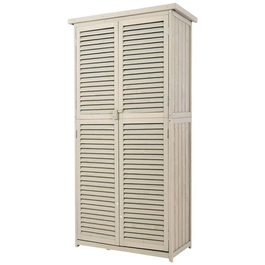 CAPANNO PER UTENSILI DA GIARDINO CON 4 SCOMPARTI IN LEGNO DI ABETE 87X46,5X160CM