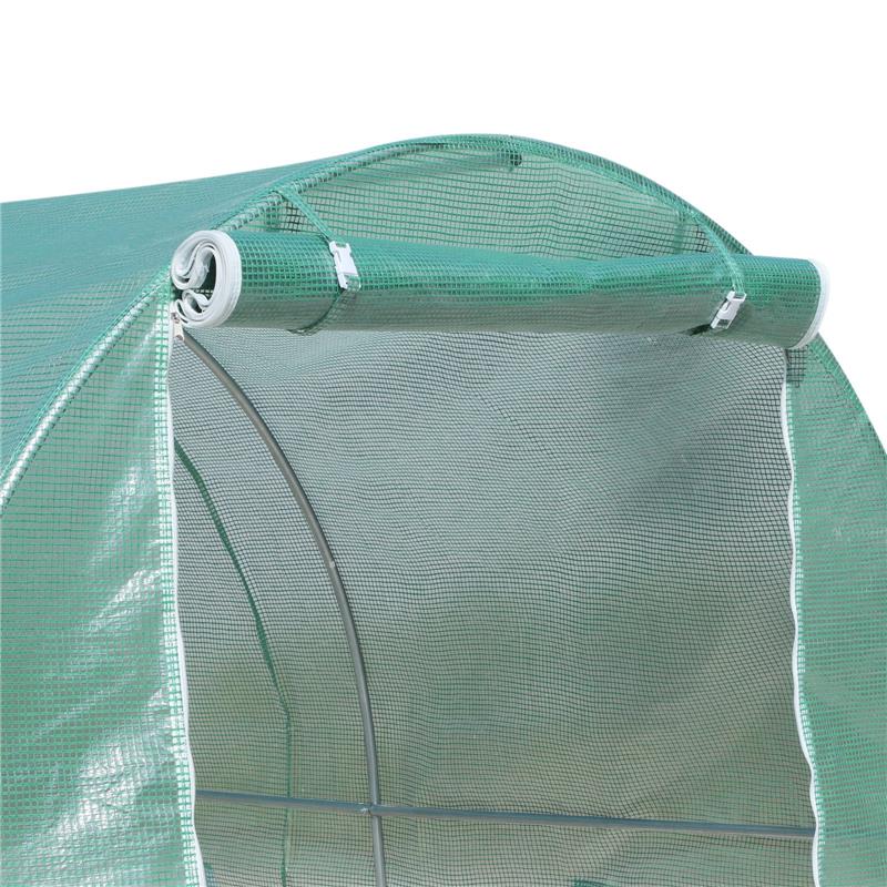 SERRA A TUNNEL DA GIARDINO STRUTTURA IN ACCIAIO CON 8 FINESTRE VERDE