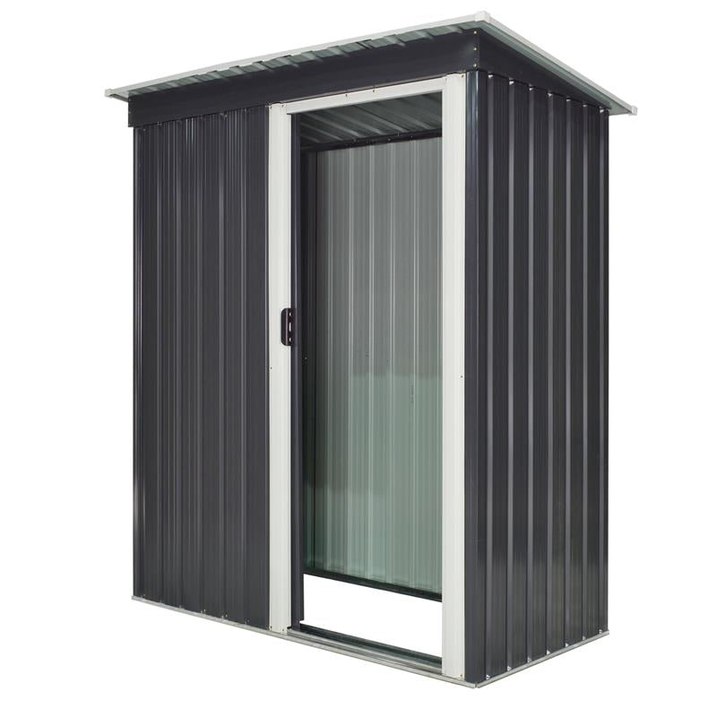 CASETTA PORTA ATTREZZI CON PORTA SCORREVOLE IN ACCIAIO NERO 163 X 89 X 182 CM