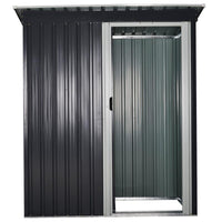 CASETTA PORTA ATTREZZI CON PORTA SCORREVOLE IN ACCIAIO NERO 163 X 89 X 182 CM