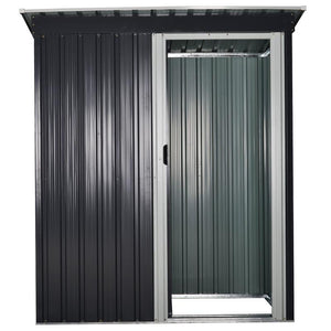 CASETTA PORTA ATTREZZI CON PORTA SCORREVOLE IN ACCIAIO NERO 163 X 89 X 182 CM