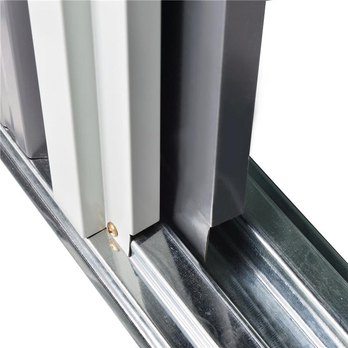 CASETTA PORTA ATTREZZI CON PORTA SCORREVOLE IN ACCIAIO NERO 163 X 89 X 182 CM