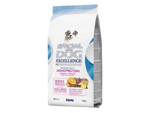 Croccantini maiale e patate Monge Special Dog Exc. adult medium 3000g 4 sacchi