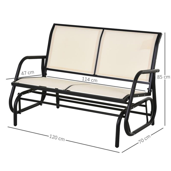 DONDOLO DA GIARDINO A 2 POSTI IN METALLO E TESSUTO TRASPIRANTE BEIGE