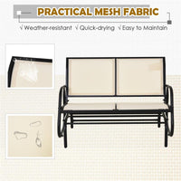 DONDOLO DA GIARDINO A 2 POSTI IN METALLO E TESSUTO TRASPIRANTE BEIGE