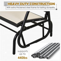 DONDOLO DA GIARDINO A 2 POSTI IN METALLO E TESSUTO TRASPIRANTE BEIGE