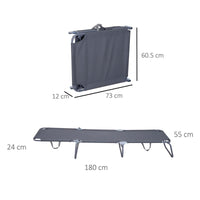 SDRAIO DA GIARDINO PIEGHEVOLE IN METALLO E TESSUTO 180 X 55 X 24 CM GRIGIO