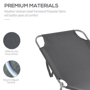 SDRAIO DA GIARDINO PIEGHEVOLE IN METALLO E TESSUTO 180 X 55 X 24 CM GRIGIO