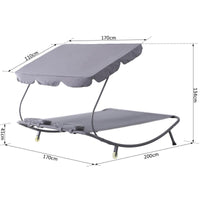 LETTINO PRENDISOLE MATRIMONIALE CON TETTUCCIO REGOLABILE 200X173X155CM GRIGIO