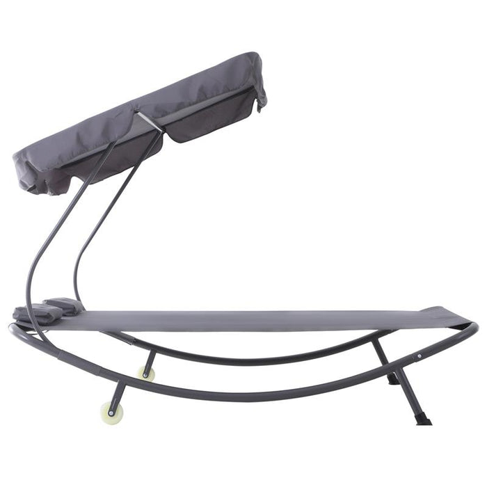 LETTINO PRENDISOLE MATRIMONIALE CON TETTUCCIO REGOLABILE 200X173X155CM GRIGIO