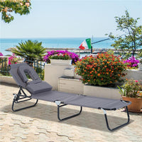 LETTINO PRENDISOLE RELAX PIEGHEVOLE CON CUSCINO 190X56 X 28 CM GRIGIO
