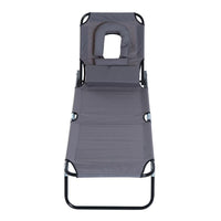 LETTINO PRENDISOLE RELAX PIEGHEVOLE CON CUSCINO 190X56 X 28 CM GRIGIO