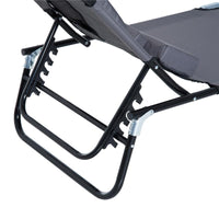 LETTINO PRENDISOLE RELAX PIEGHEVOLE CON CUSCINO 190X56 X 28 CM GRIGIO