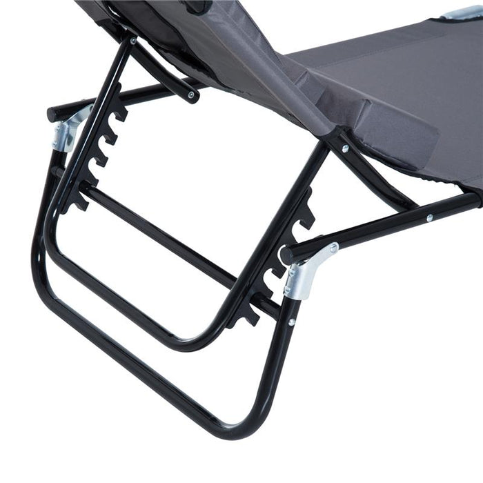 LETTINO PRENDISOLE RELAX PIEGHEVOLE CON CUSCINO 190X56 X 28 CM GRIGIO