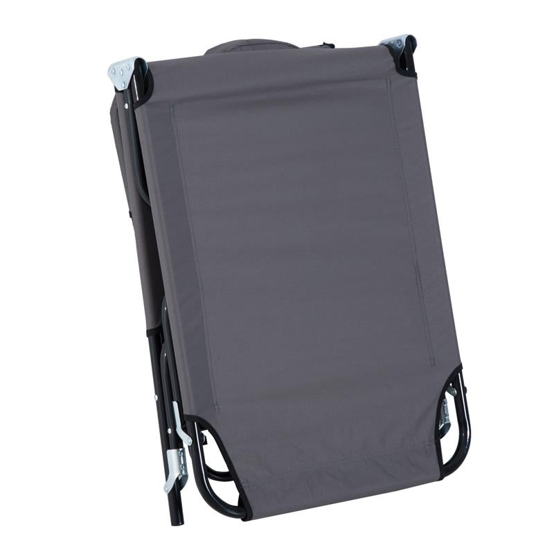 LETTINO PRENDISOLE RELAX PIEGHEVOLE CON CUSCINO 190X56 X 28 CM GRIGIO