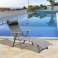 SDRAIO PRENDISOLE RELAX RECLINABILE PIEGHEVOLE CON CUSCINO GIARDINO GRIGIO