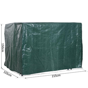 TELO DI COPERTURA PER MOBILI DA ESTERNO IMPERMEABILE ANTI MUFFA CON FISSAGGIO IN PE VERDE 215X155X150CM